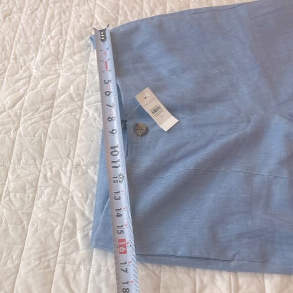 NEW Ann Taylor High Rise Straight Leg Light Blue Linen Trousers Size 10 - Picture 8 of 9